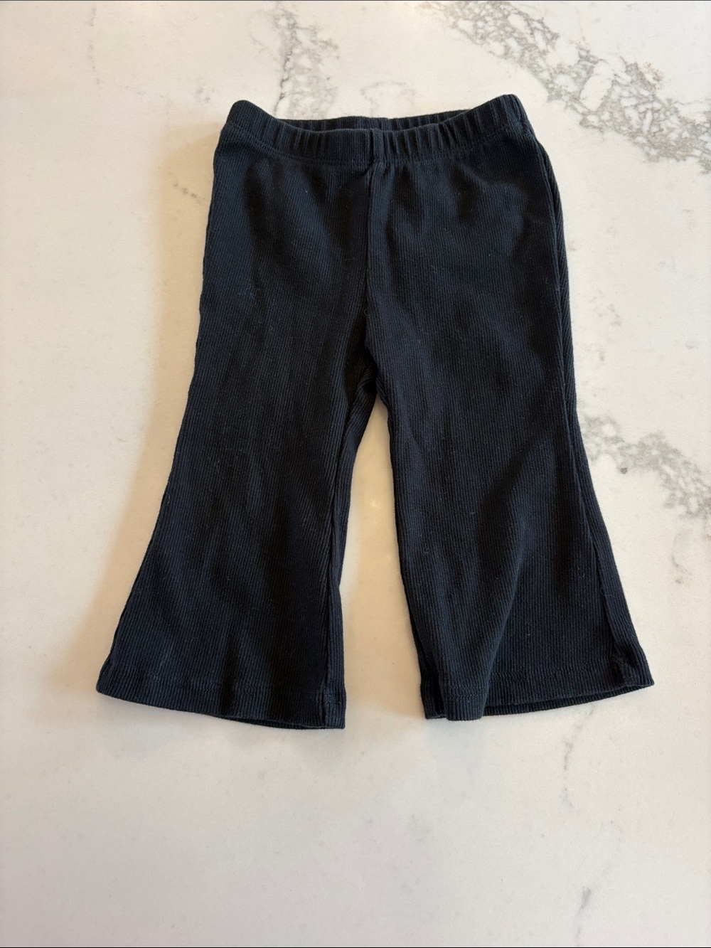 GAP Girls Black Ribbed Flared Leggings